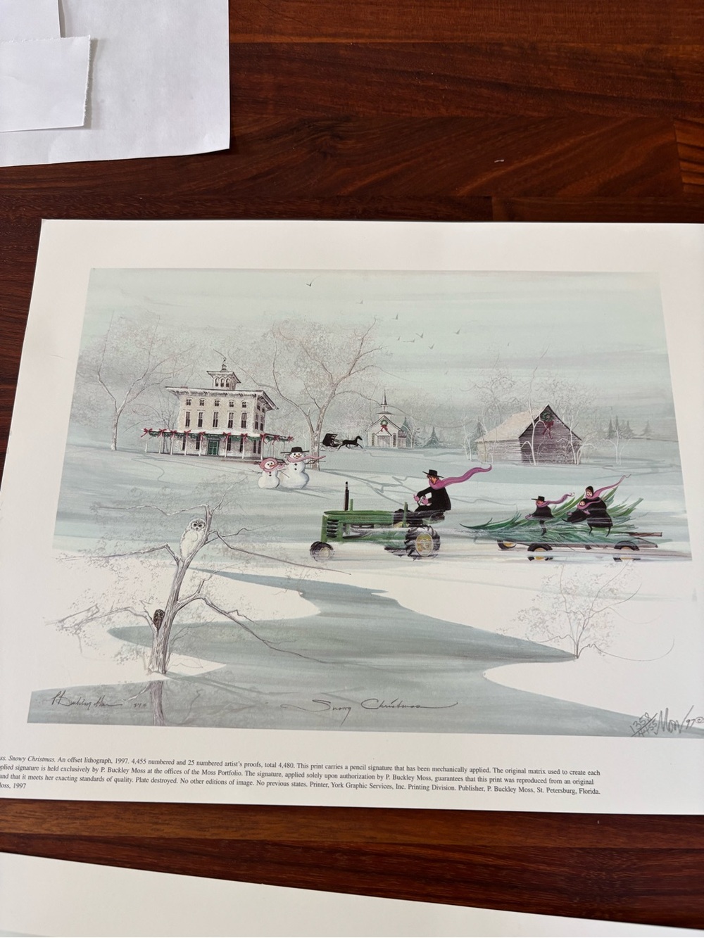 P Buckley Moss Snowy Christmas print 1357/4455
